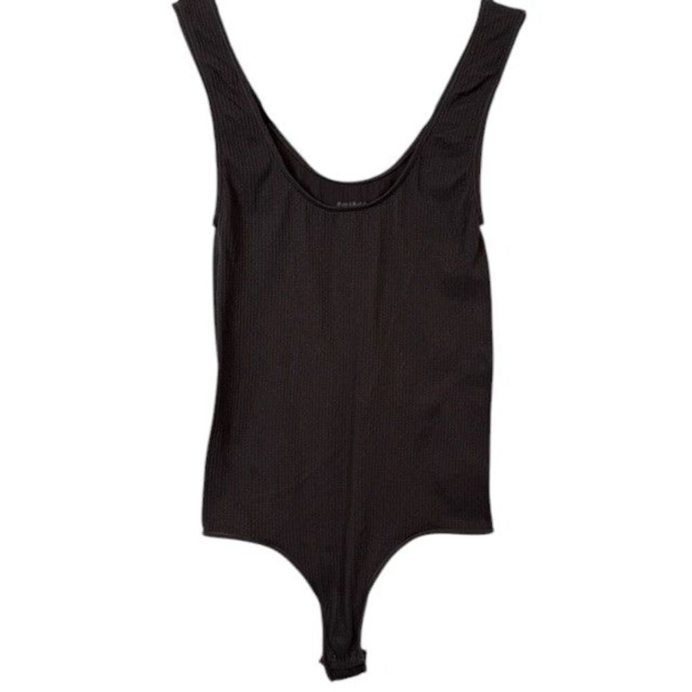 SKIMS Stretch Rib Scoop Neck Tank Bodysuit Charcoal Size S/M